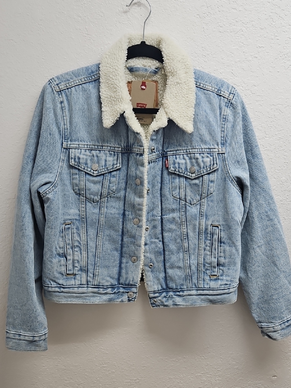 Levi's Light Blue Denim Sherpa Jacket New Size Medium